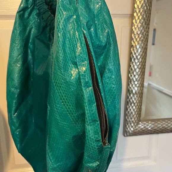 Beirn Teal Women's Snakeskin Hobo Bag - Picture 9 of 9